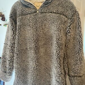 Fantastic Fawn Cream and Gray Sherpa Jacket